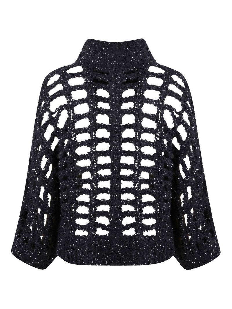 PESERICO openwork zip sweater outlook