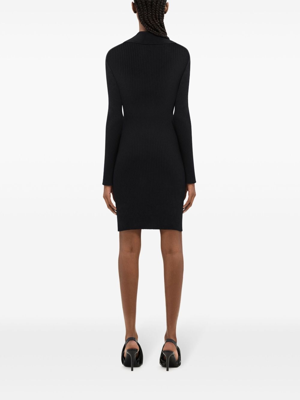 colour-block ribbed-knit mini dress - 4