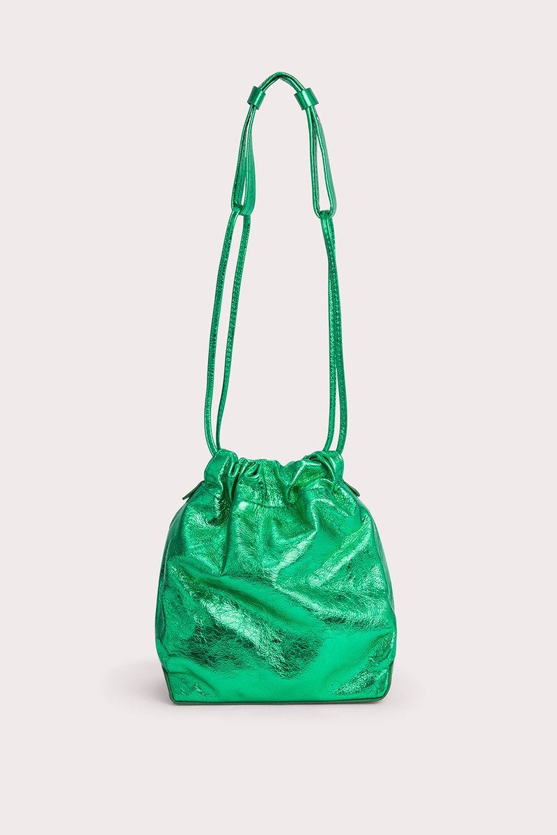 BY FAR Mons Clover Green Metallic Leather outlook