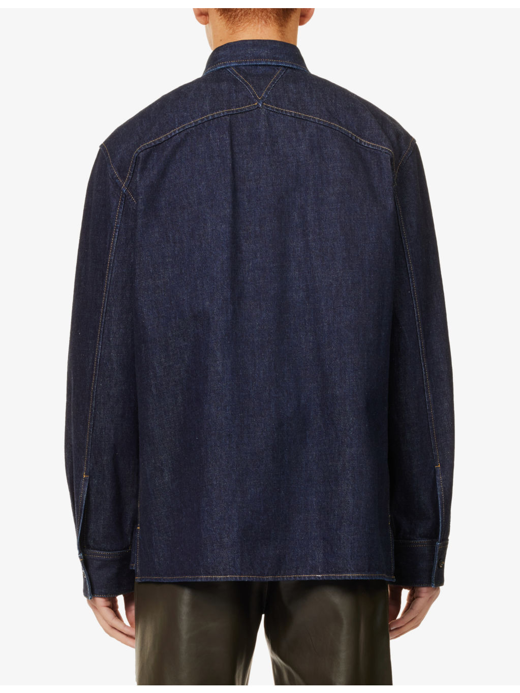Long-sleeves flap-pocket regular-fit denim shirt - 4