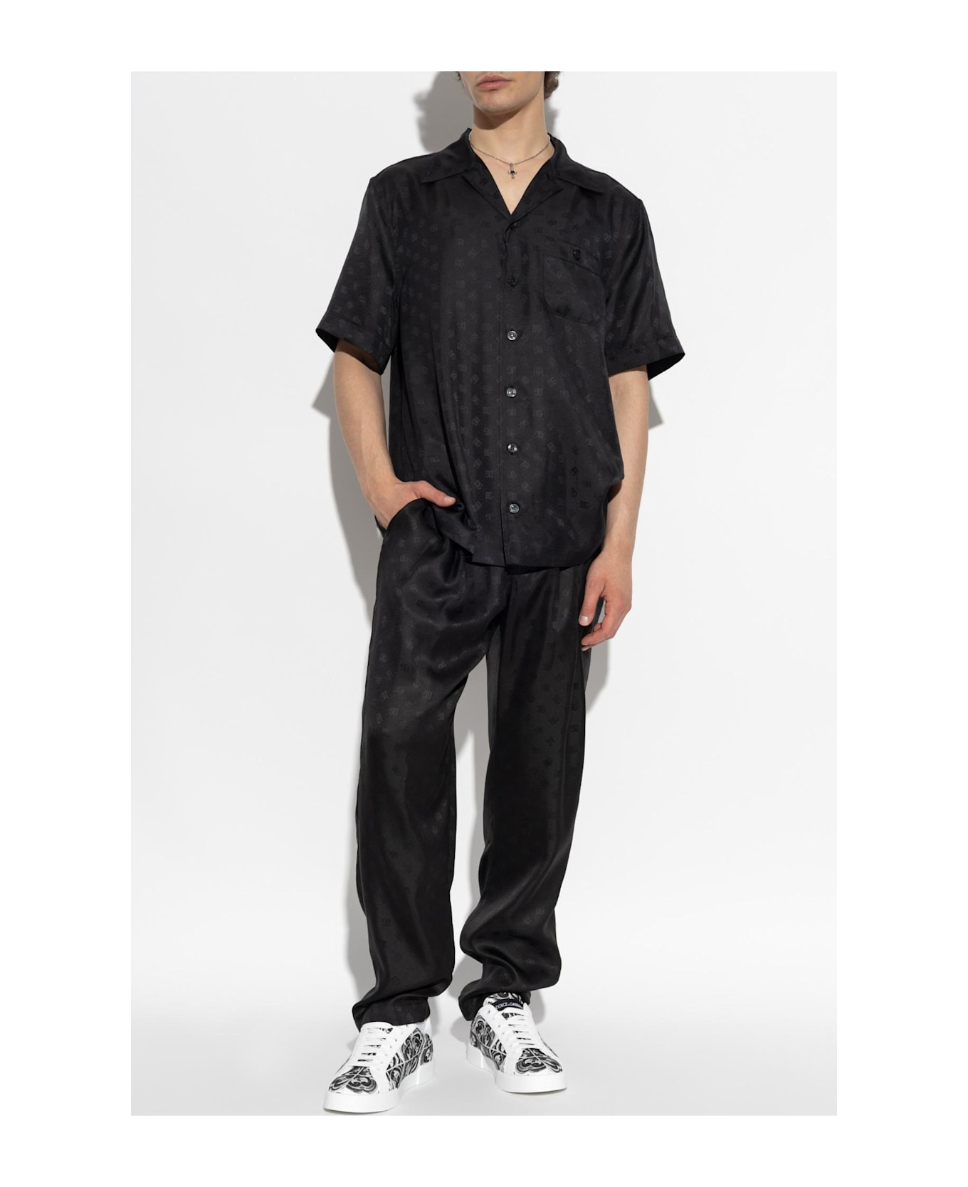 Dolce & Gabbana Silk Trousers With Monogram - 2