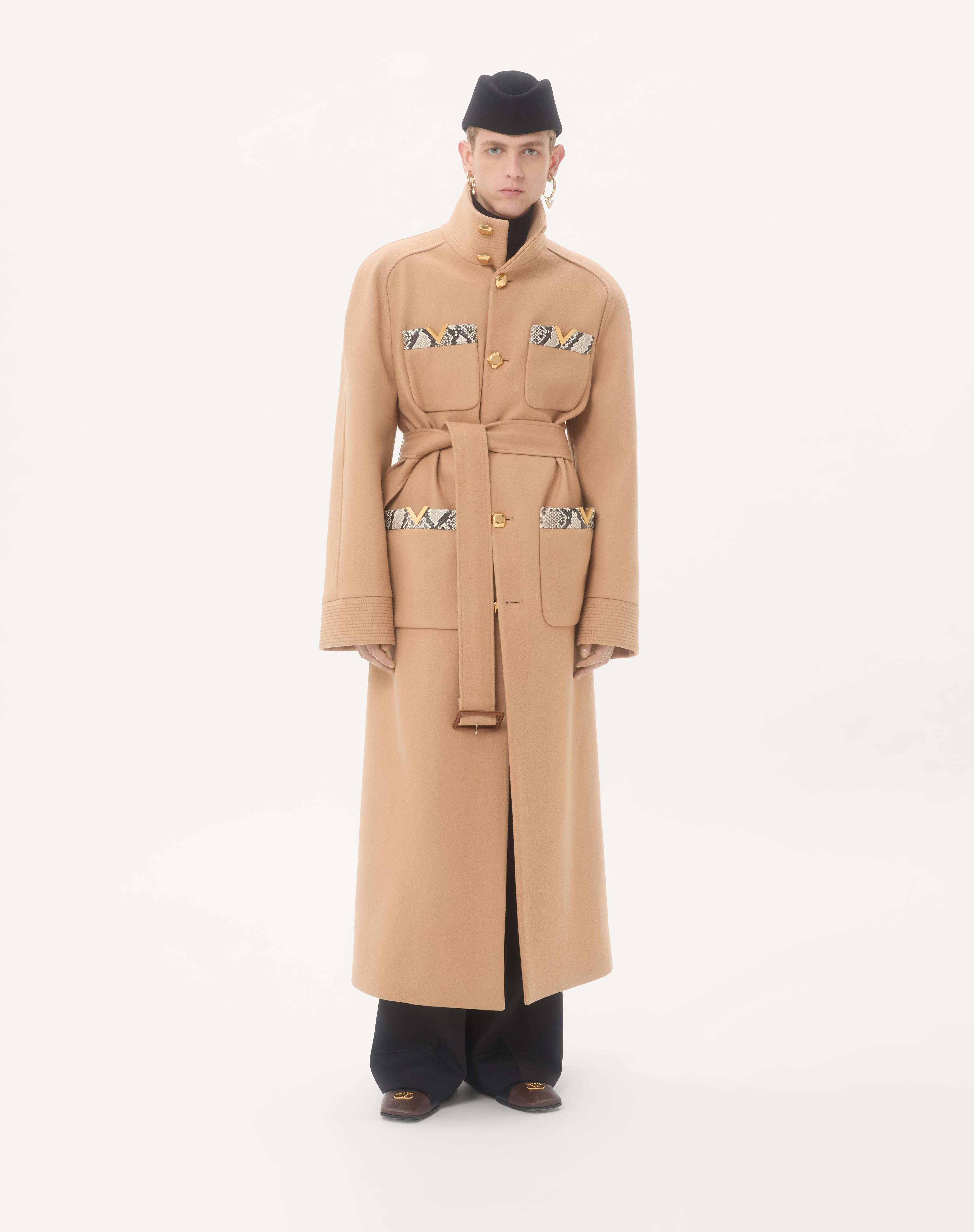 VALENTINO DOUBLE-BREASTED TRENCH COAT IN WOOL FELT WITH AYERS INSERTS - 2