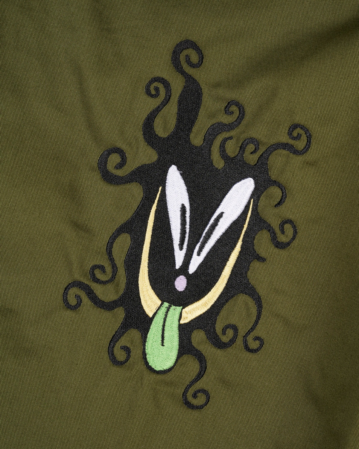 Twisted Snout Embroidered Pant - Olive - 5