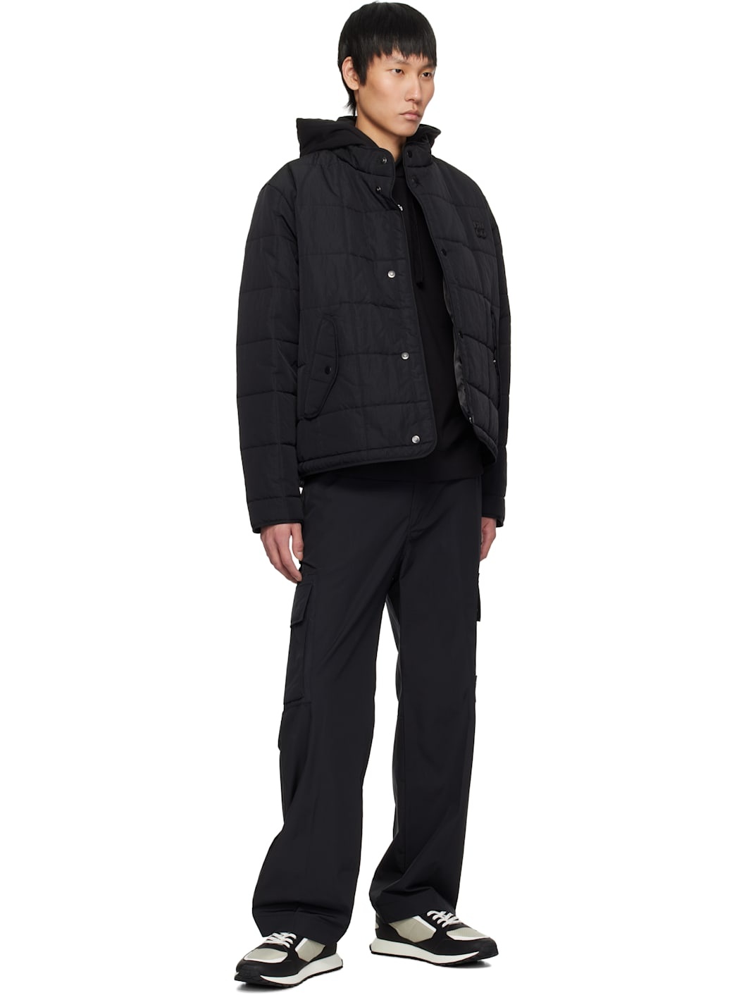Black Regular-Fit Water-Repellent Trousers - 4