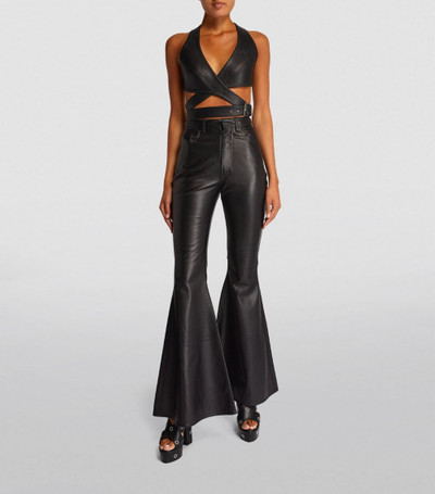 Alaïa Leather Flared Trousers outlook