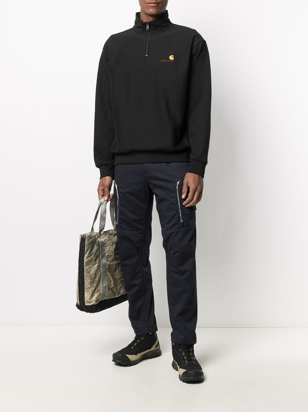 short-zip logo sweatshirt - 2