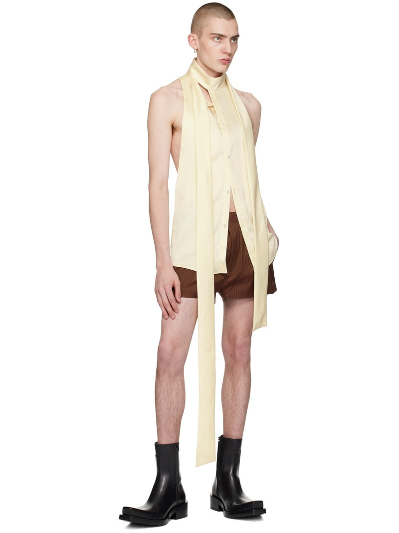 EGONLAB Brown Double Buckle Shorts outlook
