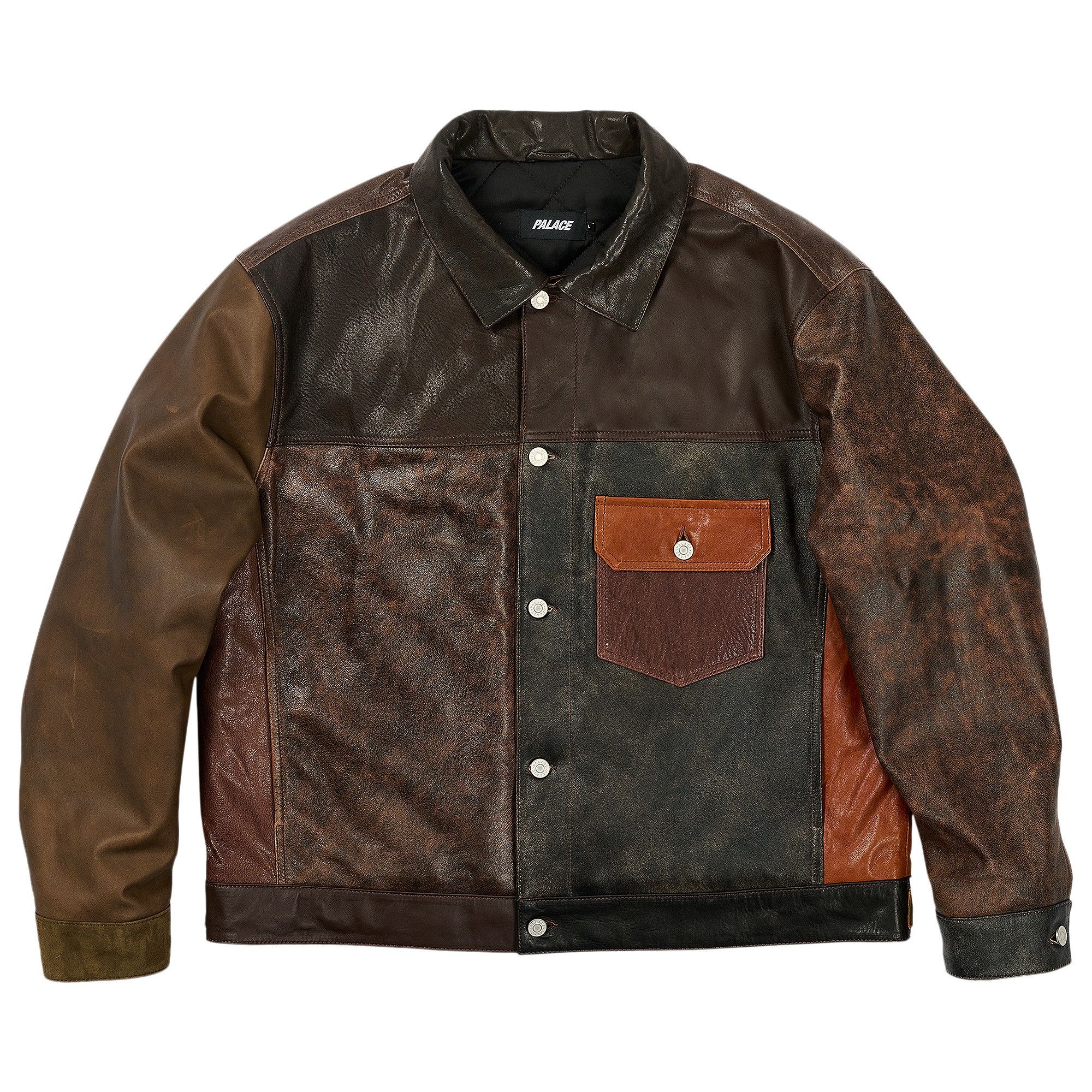 Palace Patchy Leather Jacket 'Multicolor' - 1