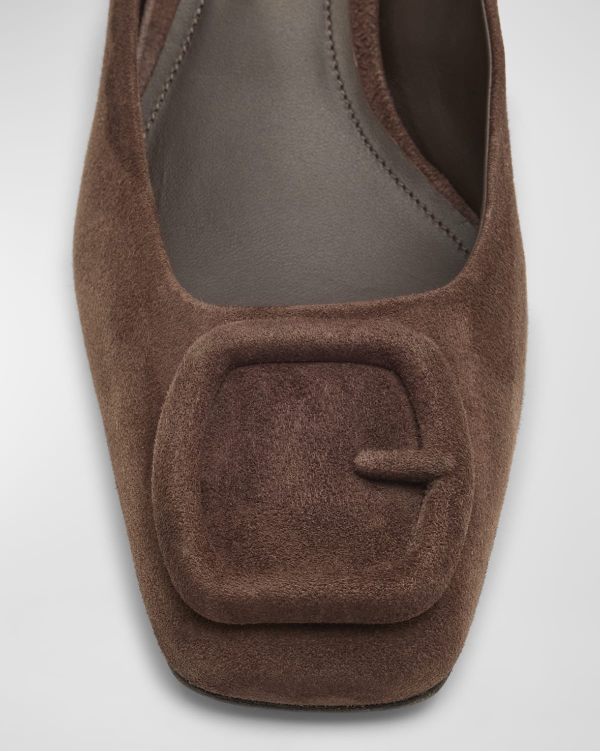 Suede Buckle Block-Heel Pumps - 5
