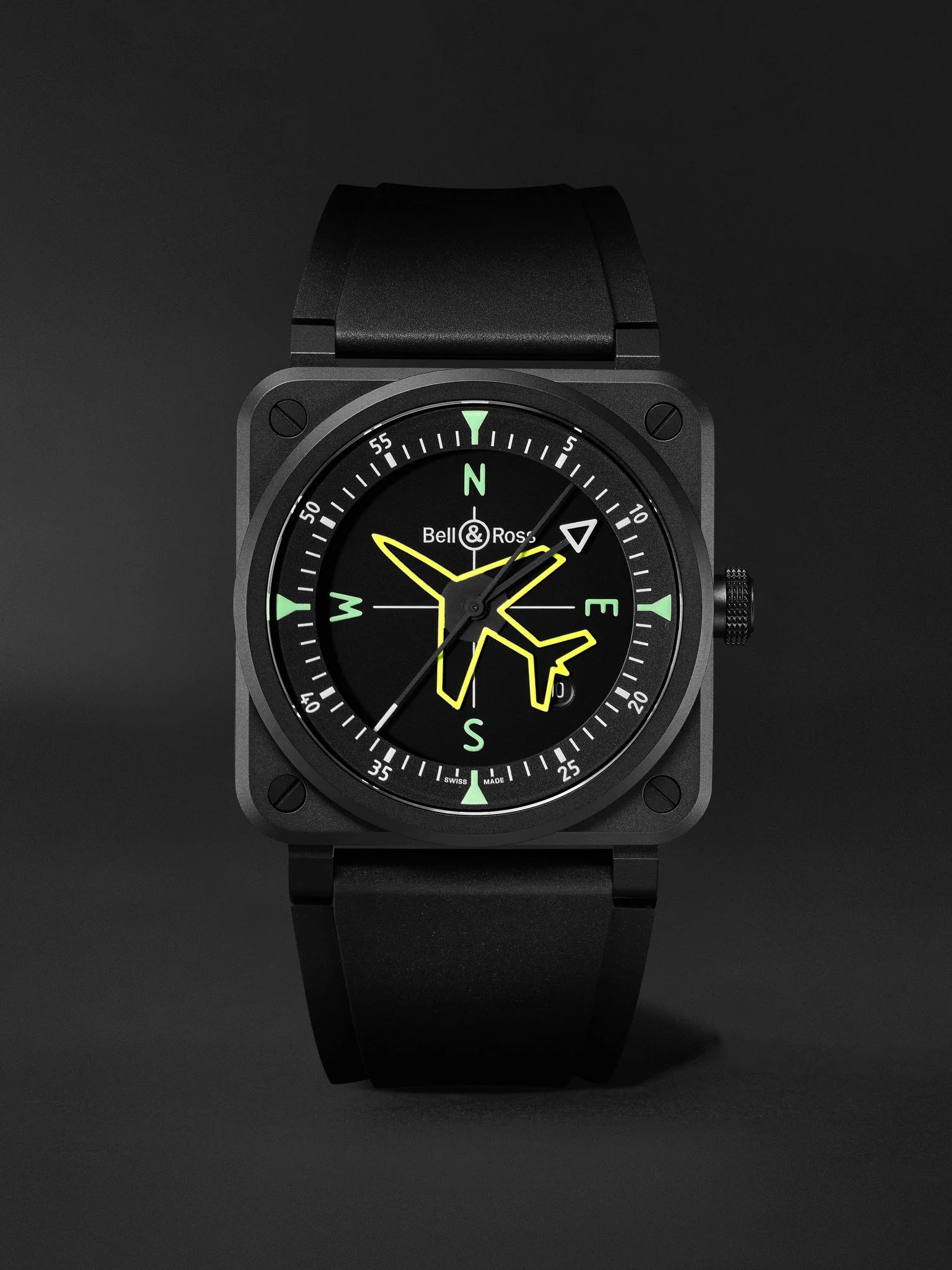 BR 03 Gyrocompass Limited Edition Automatic Ceramic Watch, Ref. BR03A-CPS-CE/SRB Black - 1