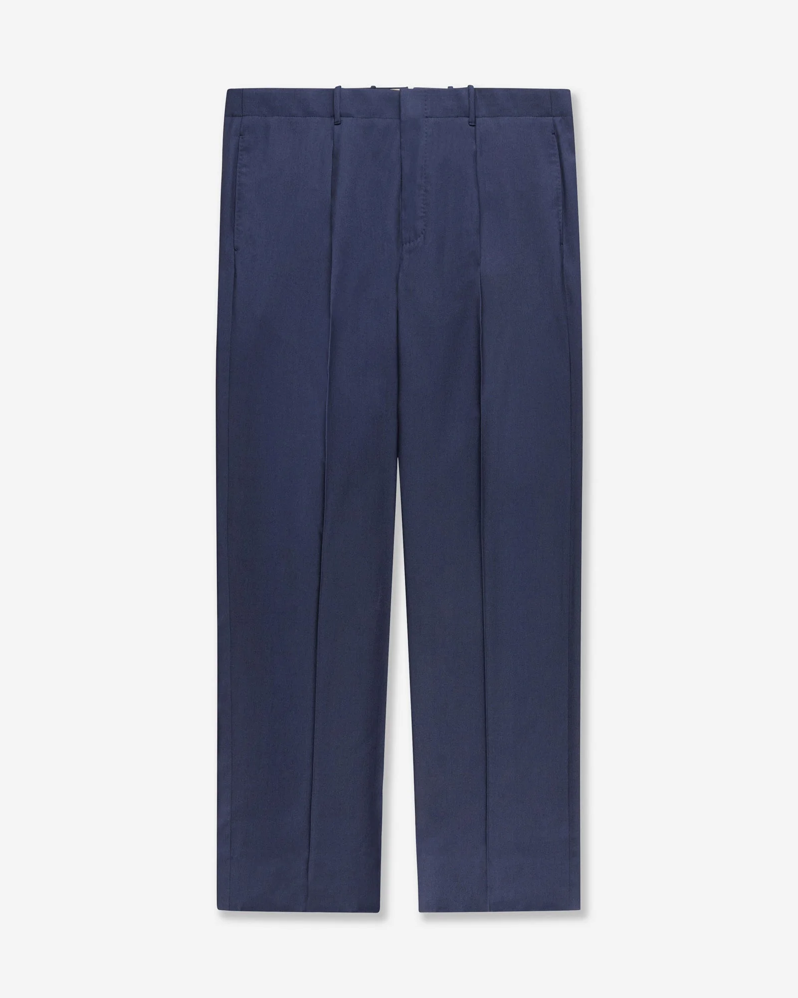 Straight fit wool and silk twill trousers - 1
