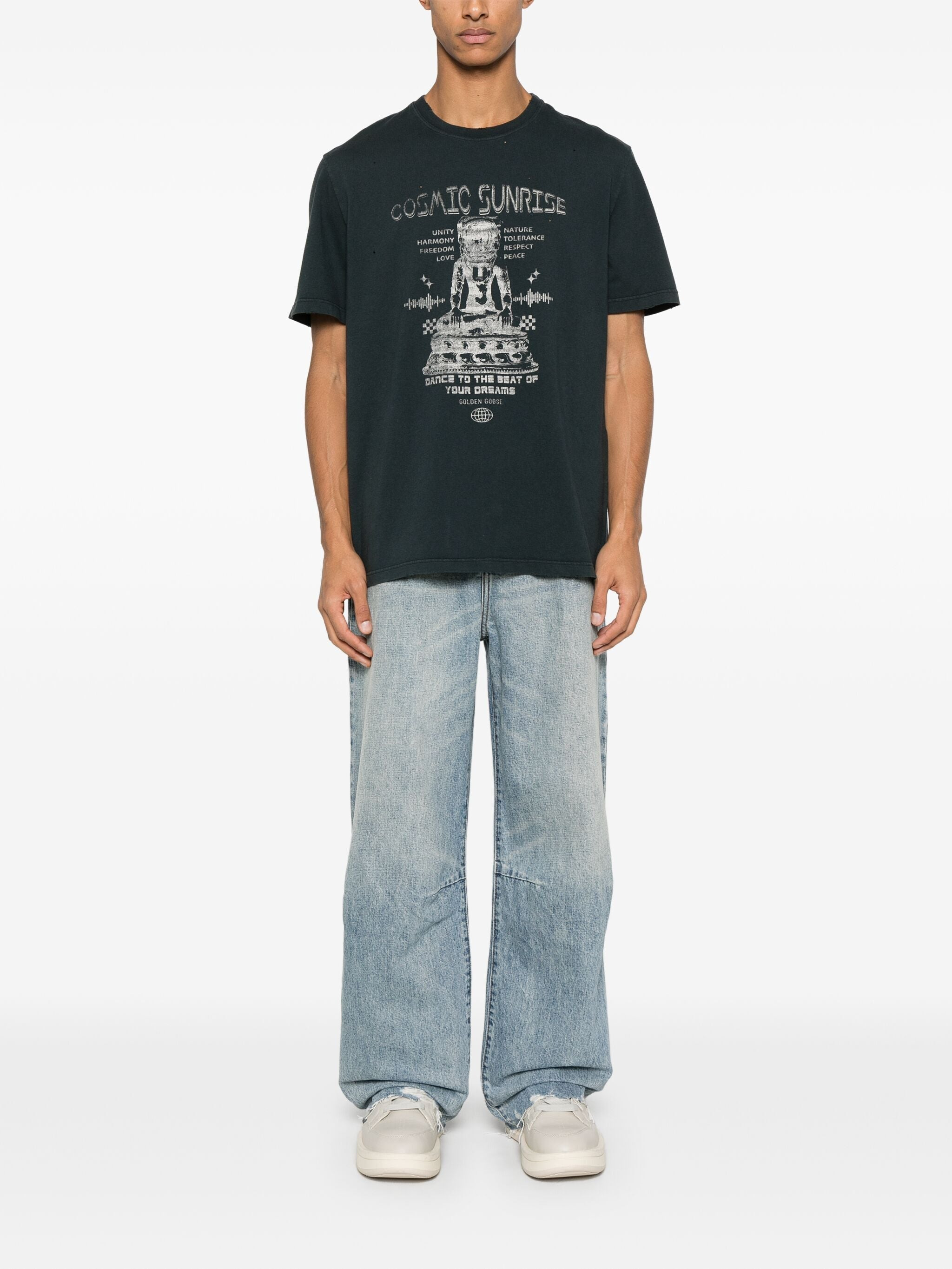 Golden Goose Men Journey M`S T-Shirt Regular Dyed Printed Organic Gauze Cotton Jersey - 7