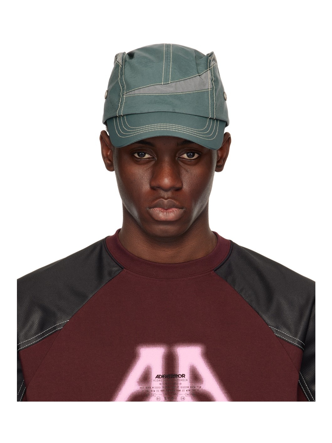 Blue & Gray Contrast Stitch Cap - 1