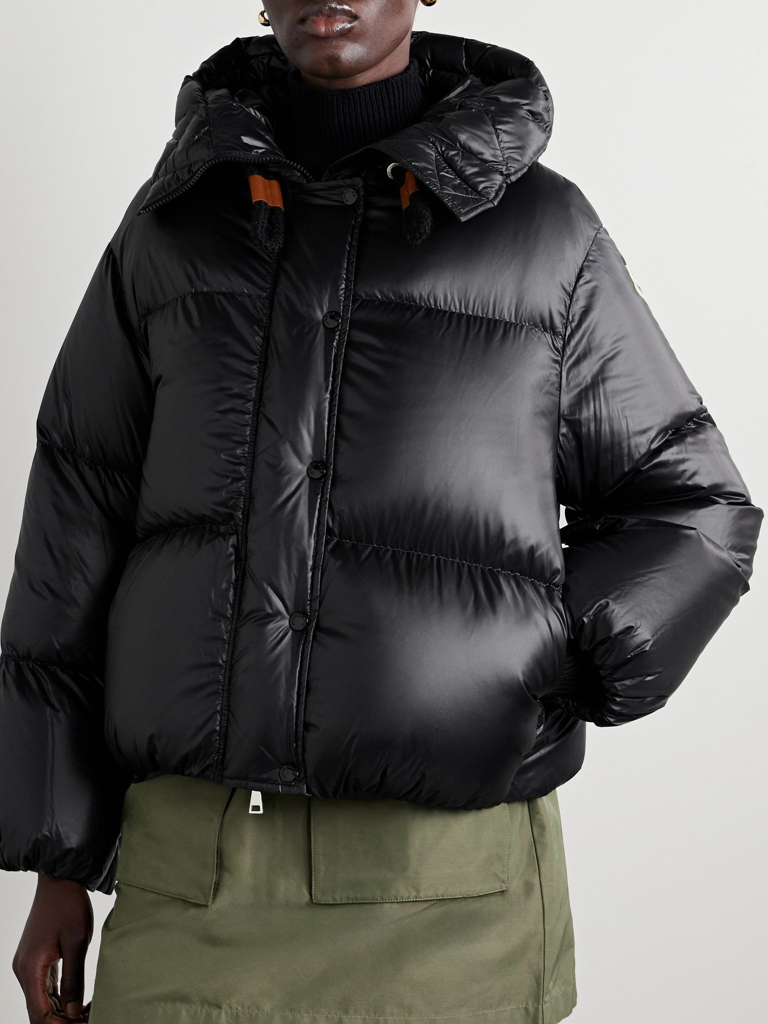Borey hooded padded quilted shell down jacket Black - 3