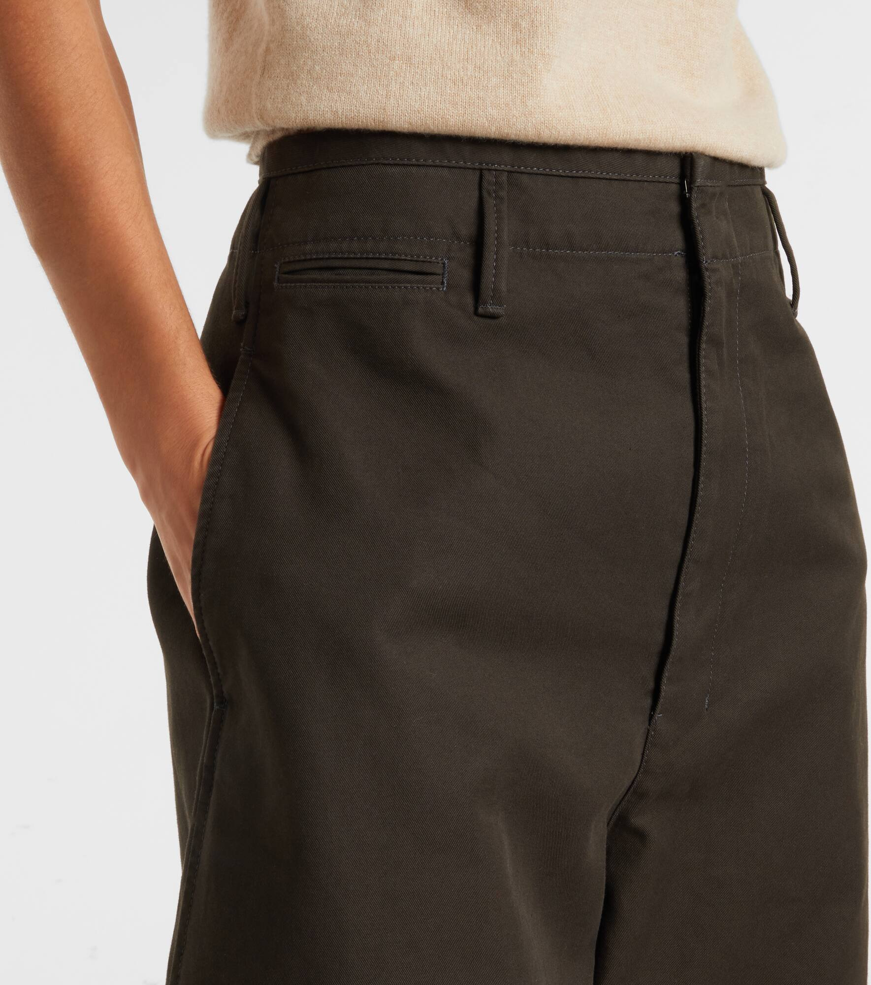 High-rise cotton twill wide-leg pants - 4