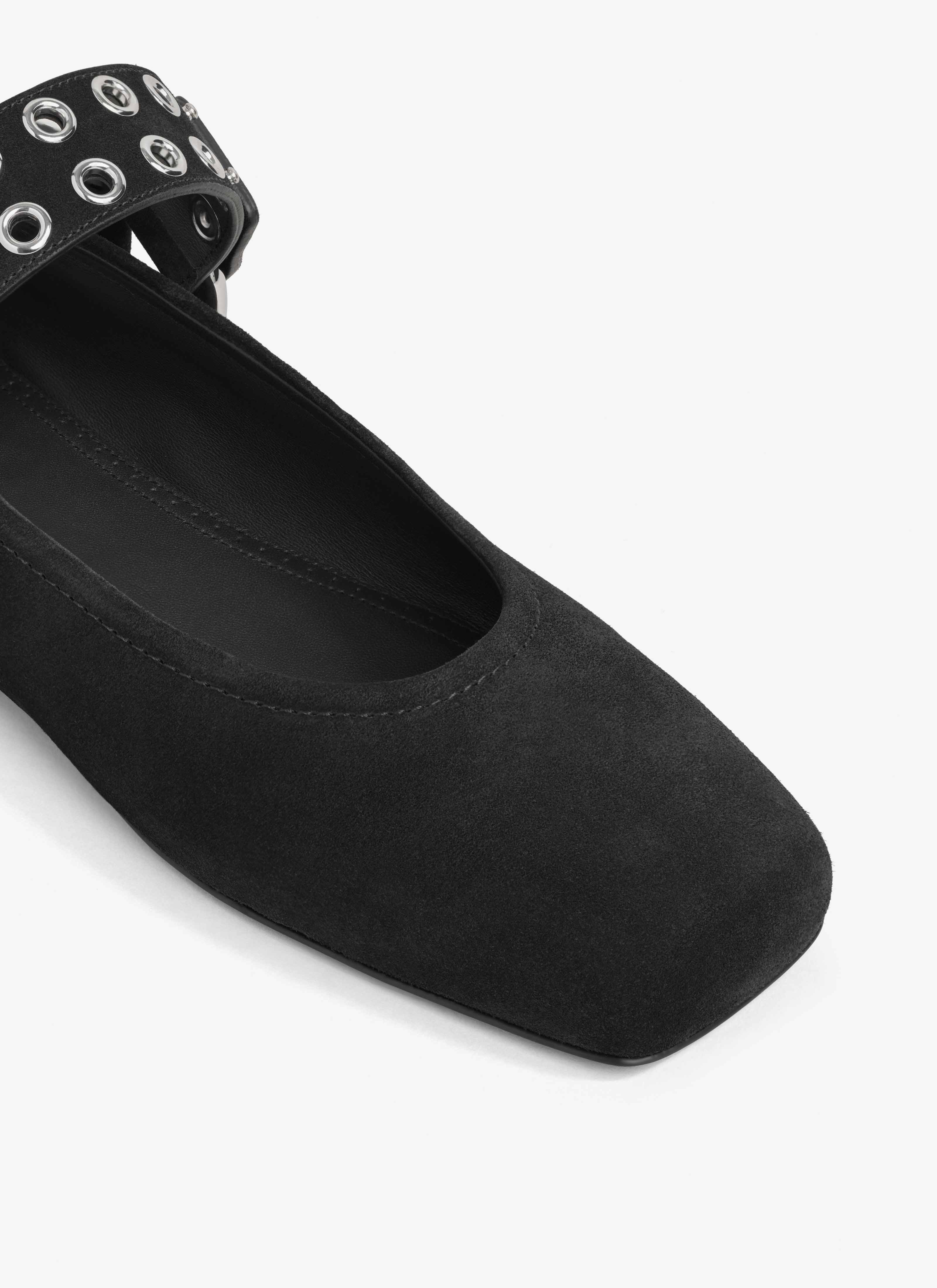 BIKER BALLET FLATS IN SUEDE - 4