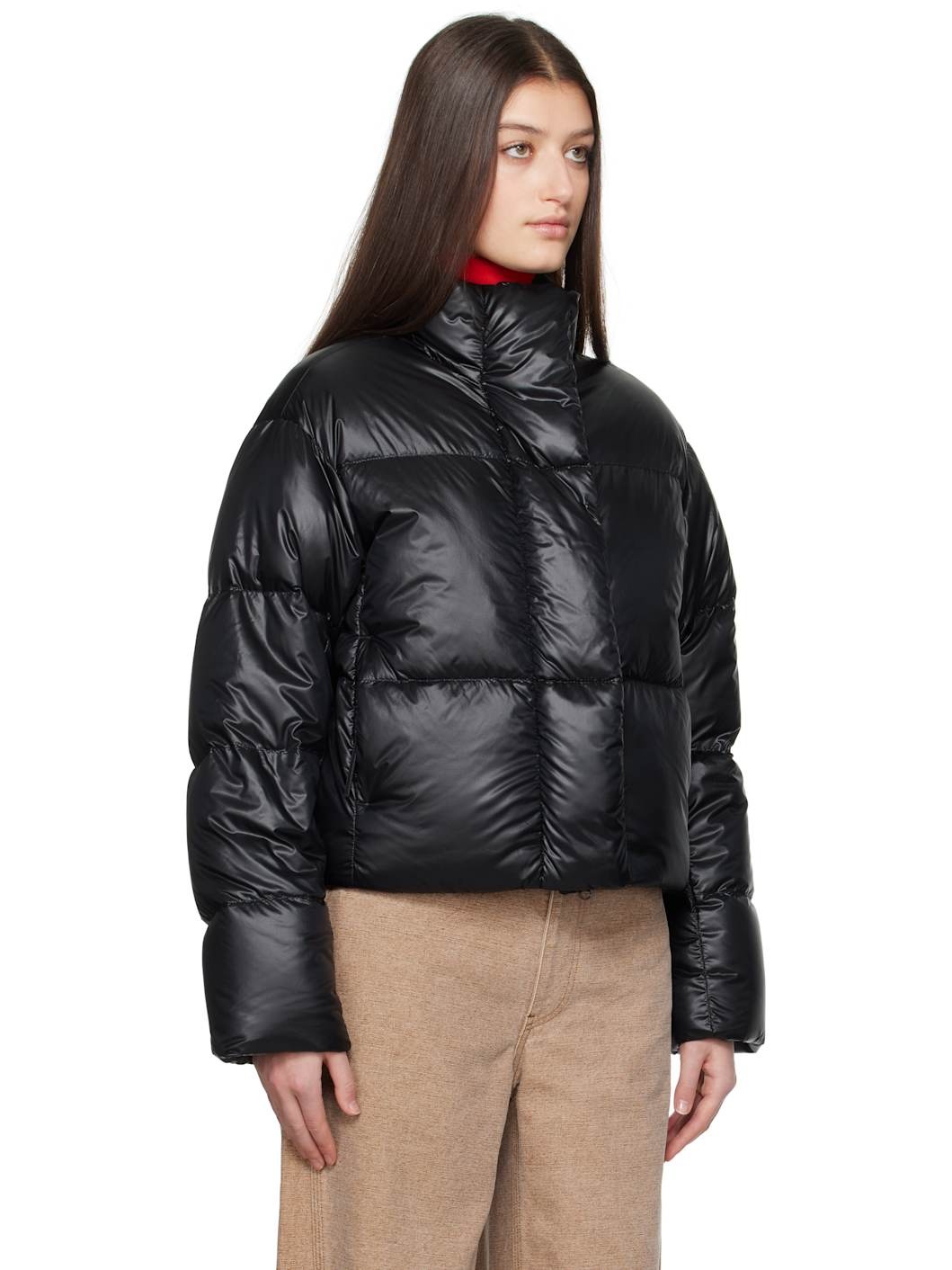 Black Cypress Cropped Down Jacket - 2