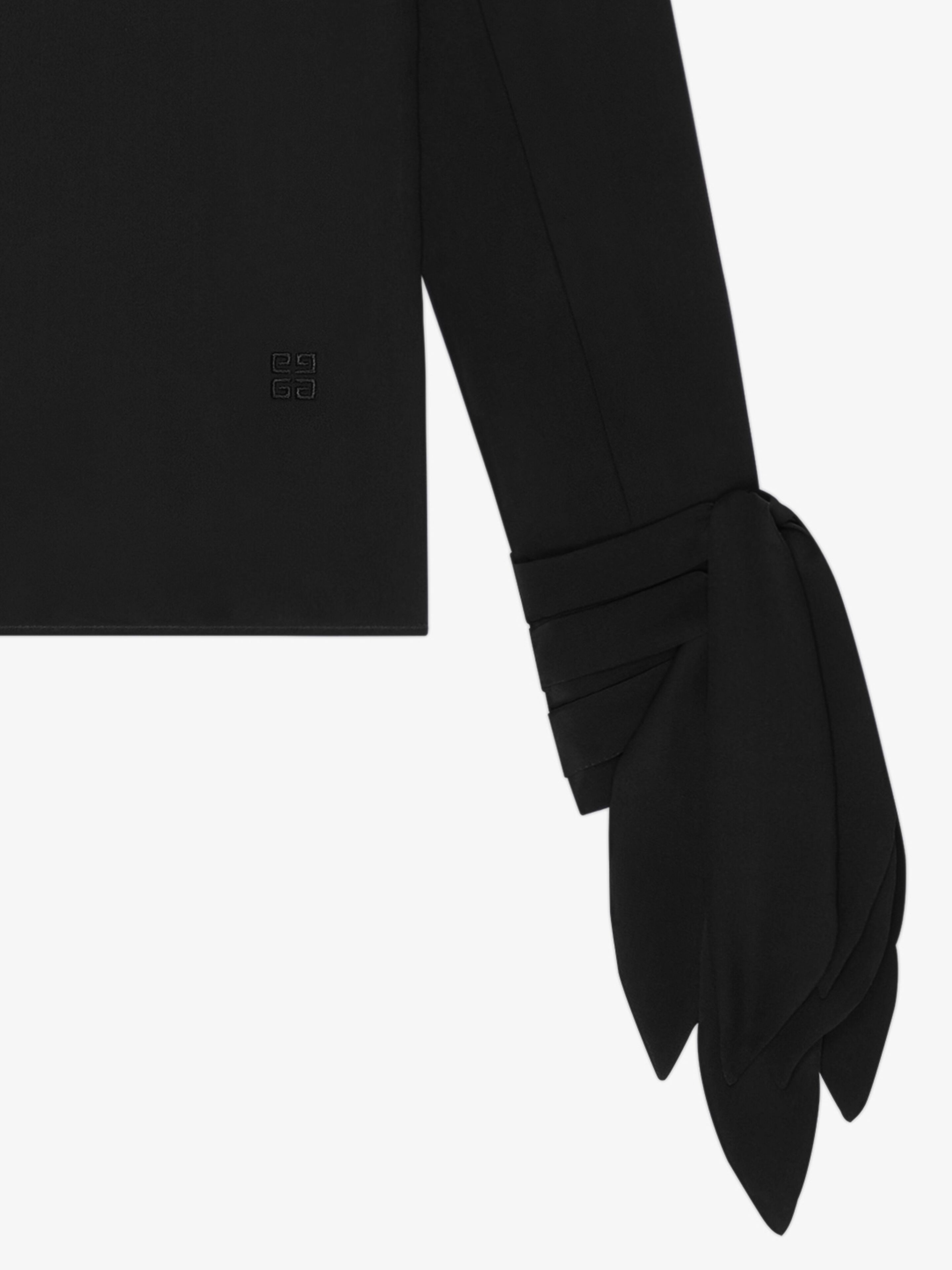 BLOUSE WITH BOWS IN CREPE AND 4G EMBROIDERY - 4