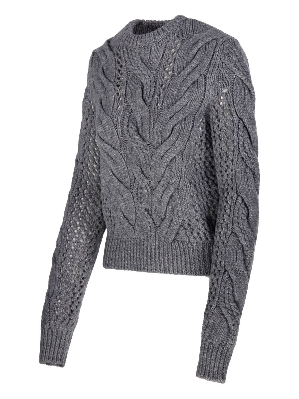 cable-knit eyelet-detail sweater - 3