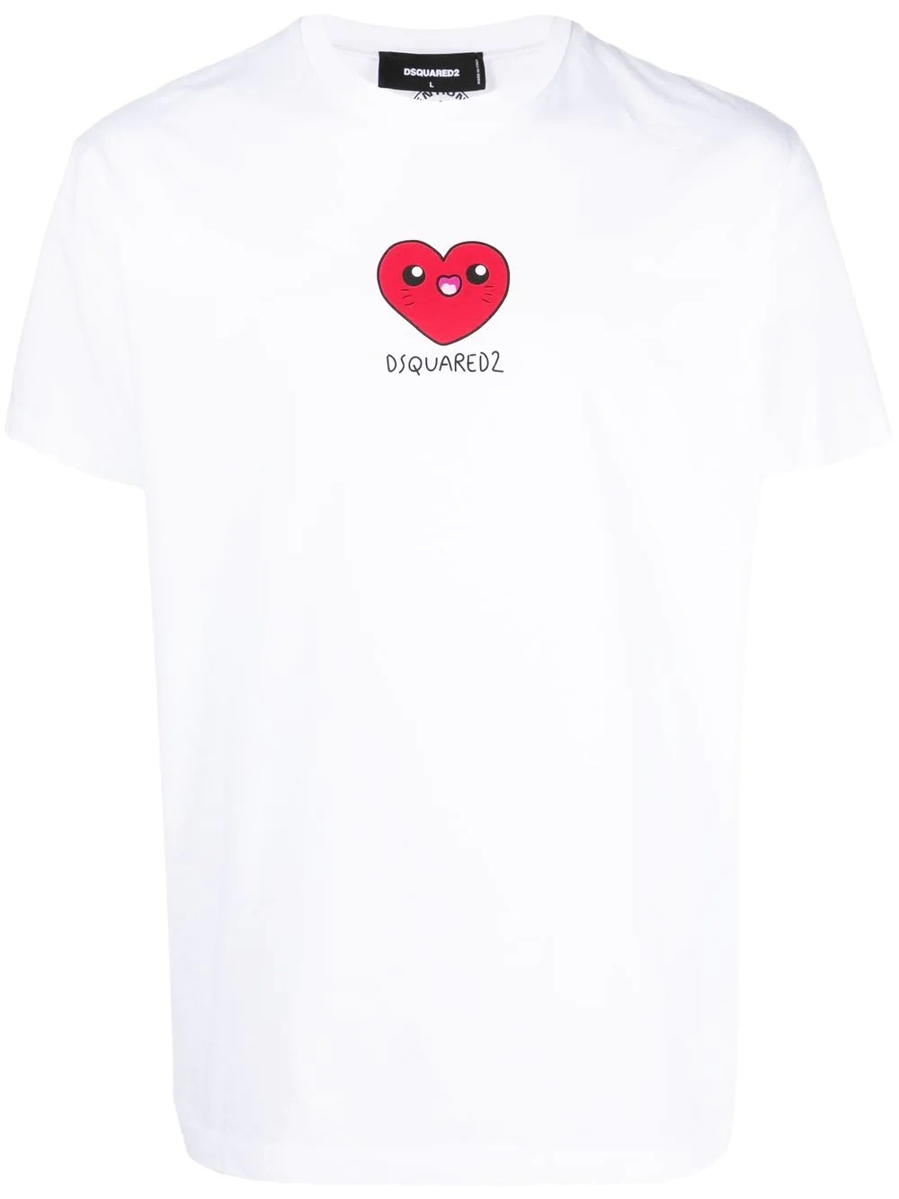 heart-motif logo cotton T-shirt - 1