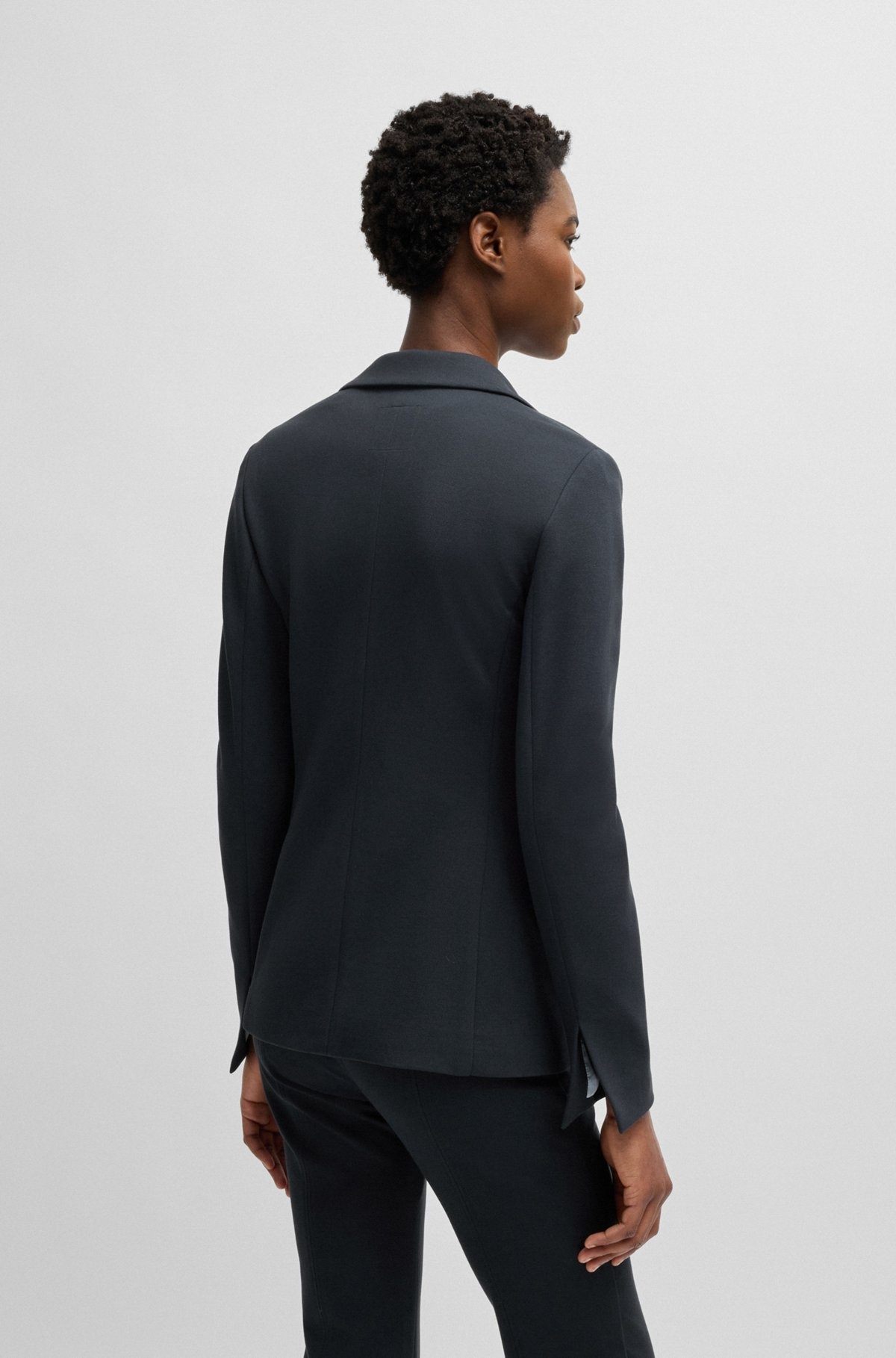 FITTED BLAZER IN STRETCH JERSEY - 4
