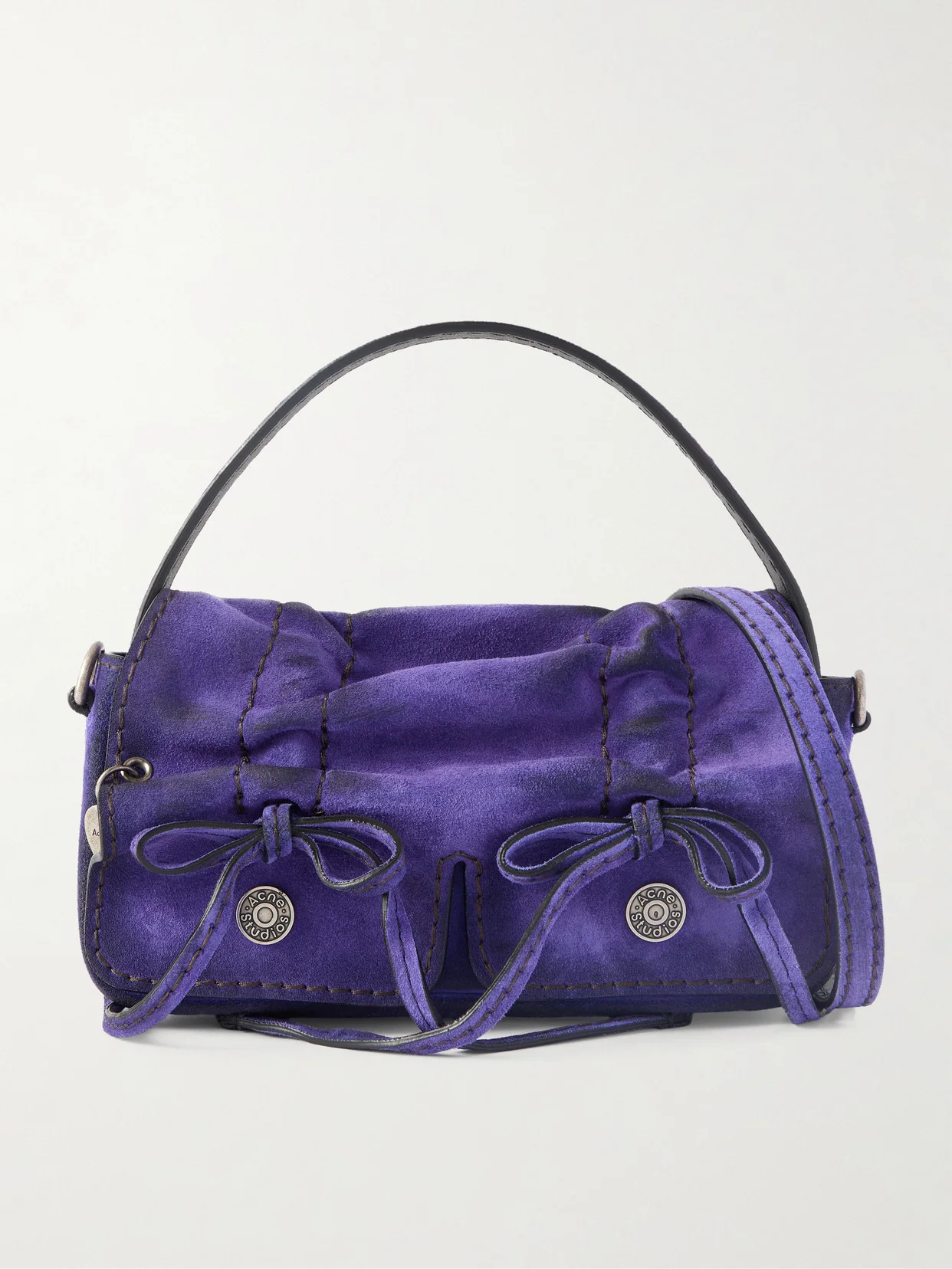 Micro Distressed Suede Shoulder Bag - 1