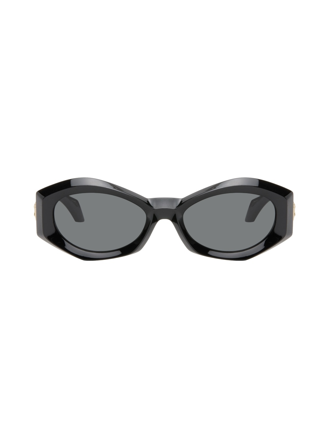 Black Medusa Plaque Irregular Sunglasses - 1