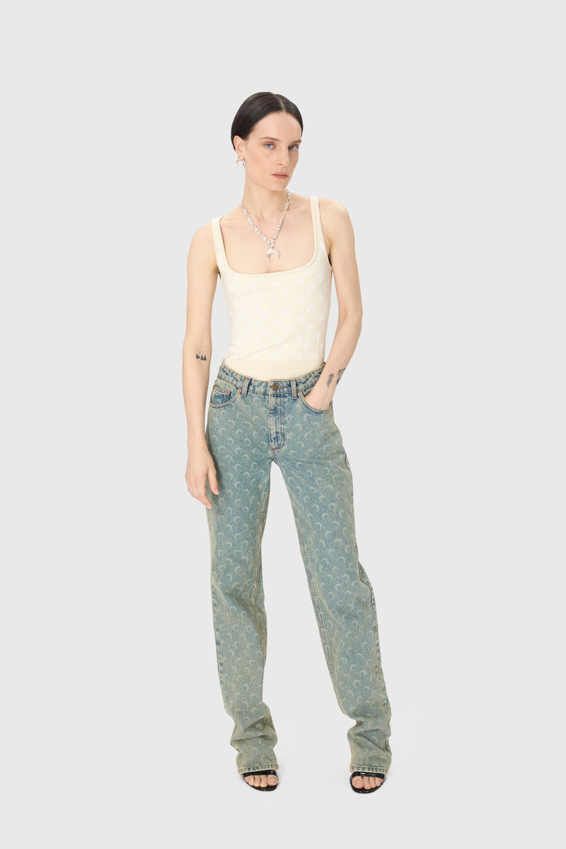 Marine Serre Moon Jacquard Knit Strap Top outlook