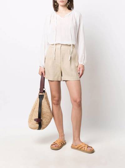 Etro pleated linen-blend shorts outlook