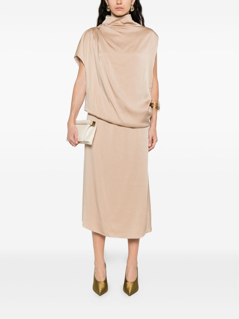 FABIANA FILIPPI draped high-neck midi dress outlook