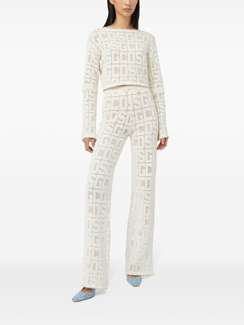 GCDS monogram crochet-knit trousers outlook