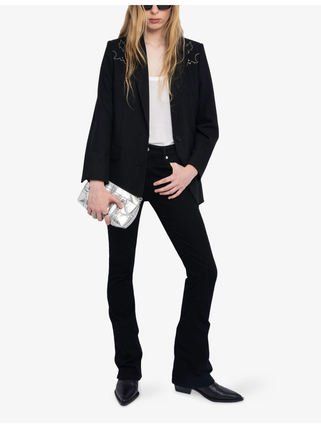 Viva Rhinestone-Embellished Stretch-Woven Blazer - 2