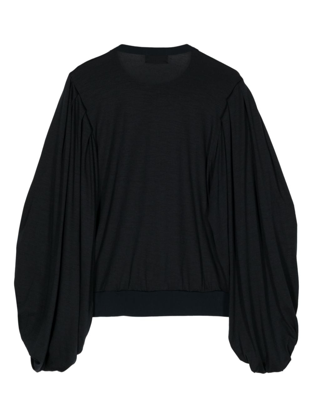 puff-sleeved wool-blend sweatshirt - 2