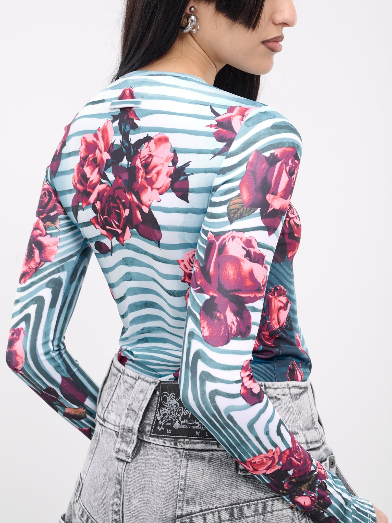 Flower Body Morphing Print Top - 5
