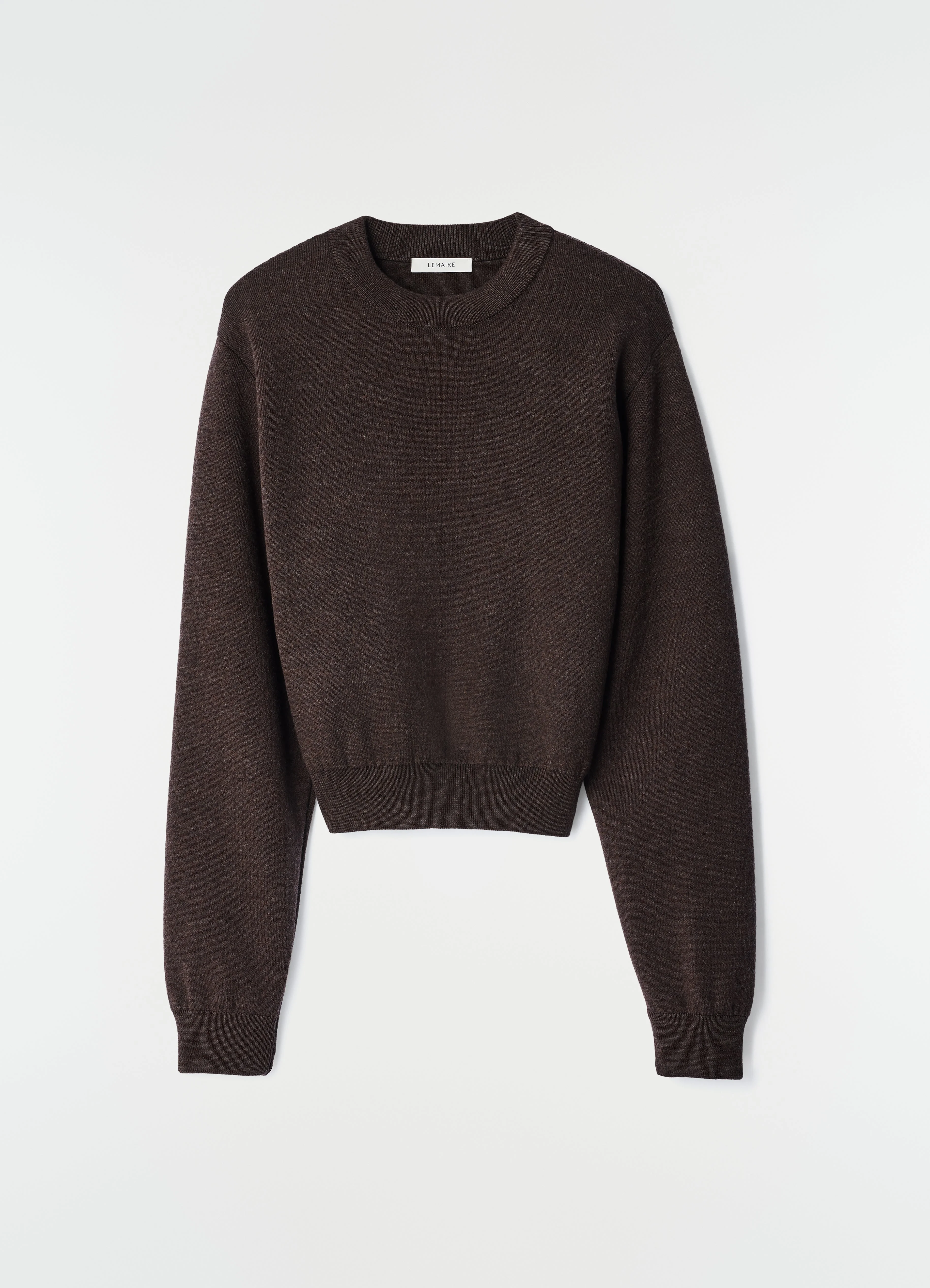 SHORT SWEATER IN FELTED MERINO WOOL - 1