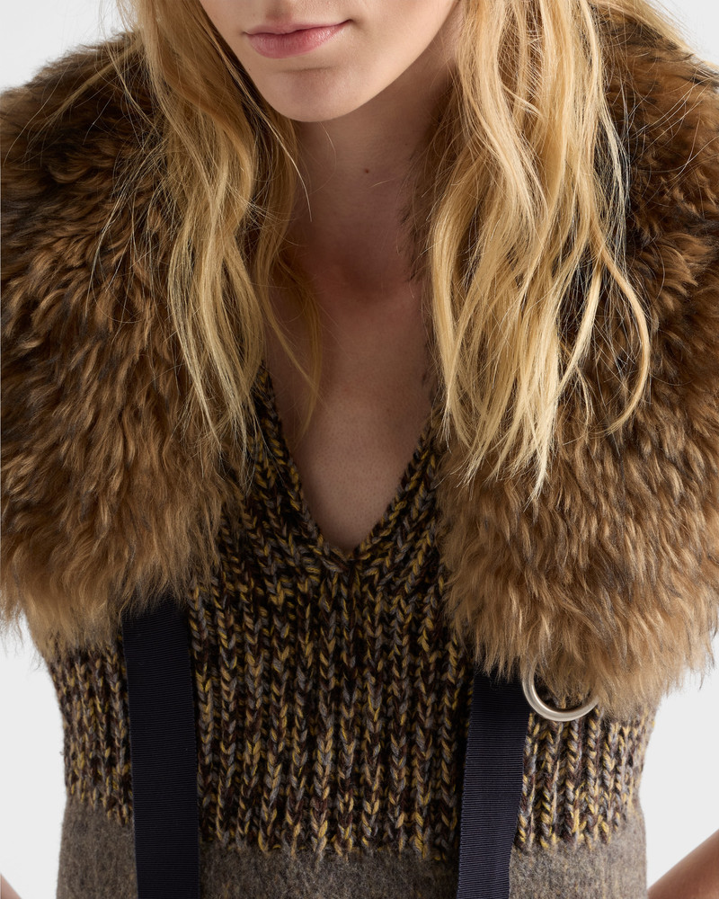 Shetland wool and cashmere V-neck dress 3