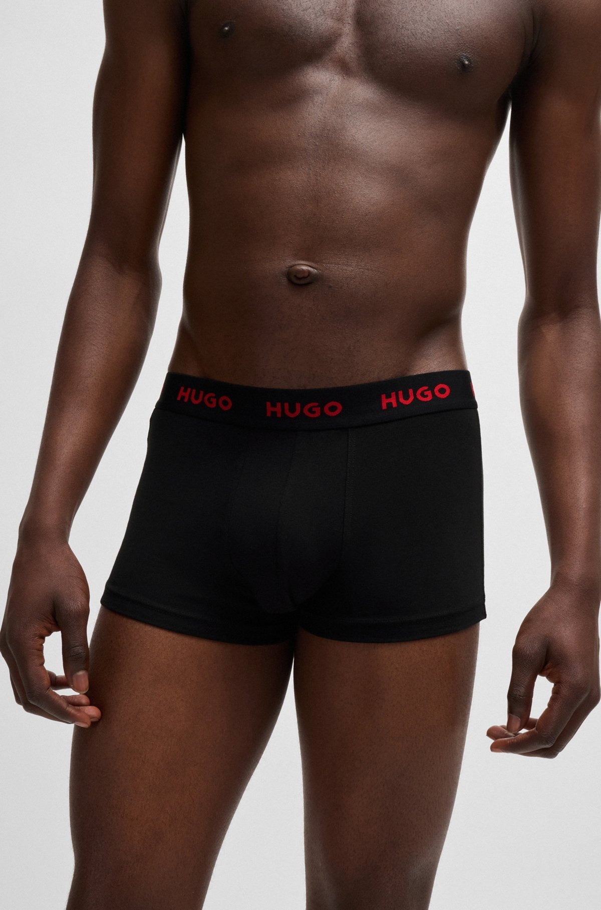 THREE-PACK OF STRETCH-COTTON TRUNKS WITH LOGO WAISTBANDS - 4