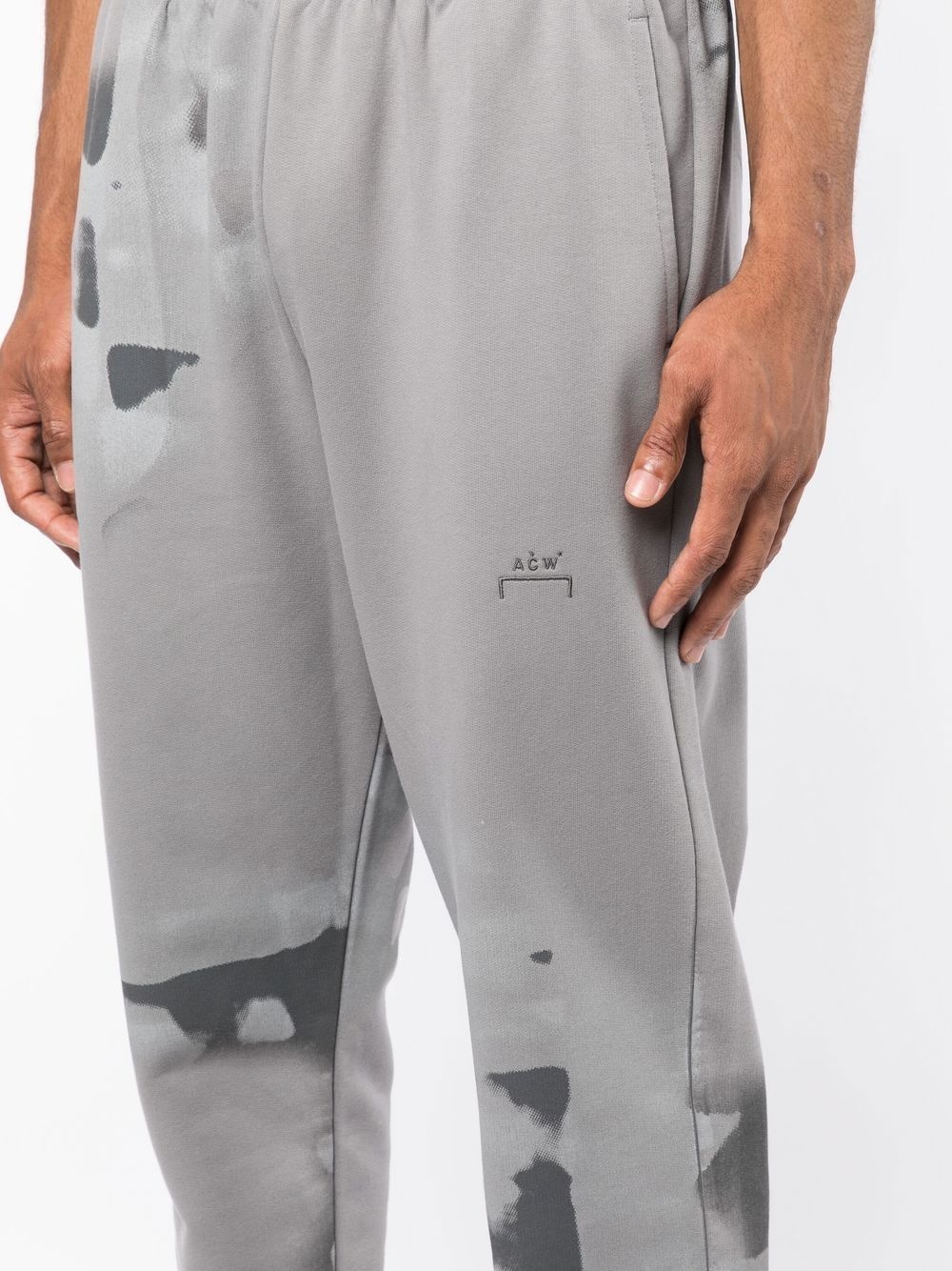 brush stroke print sweatpants - 5