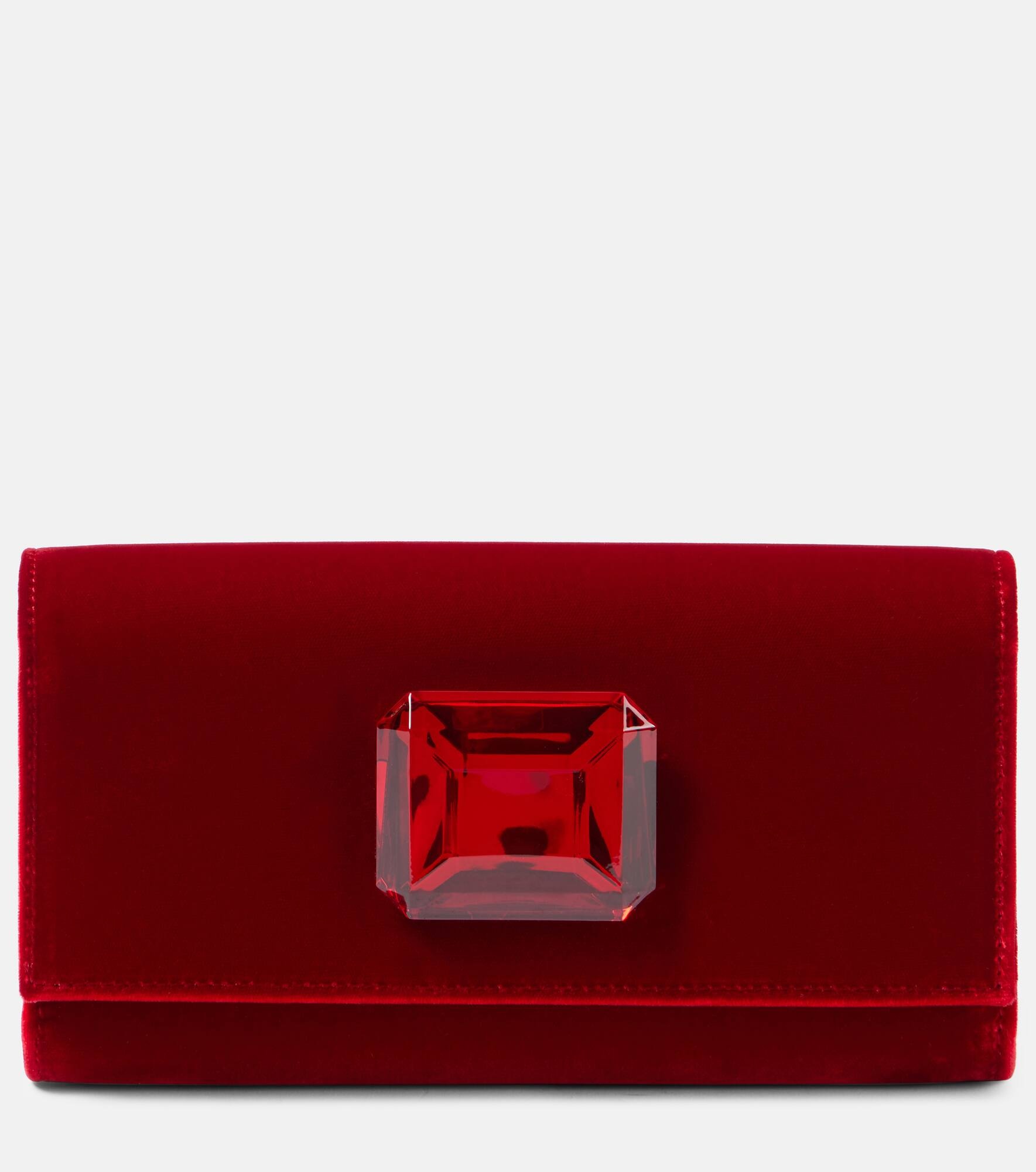Jaipur Mini embellished velvet clutch - 1