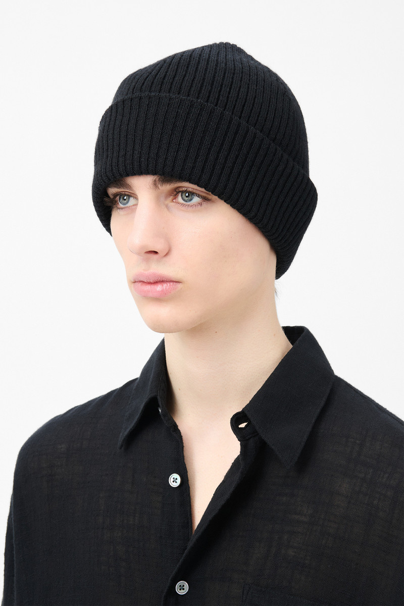 Knit Hat Black Rustic Merino 3