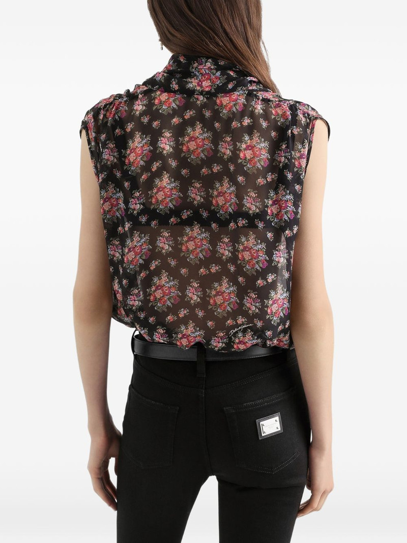 floral-print bow top 4