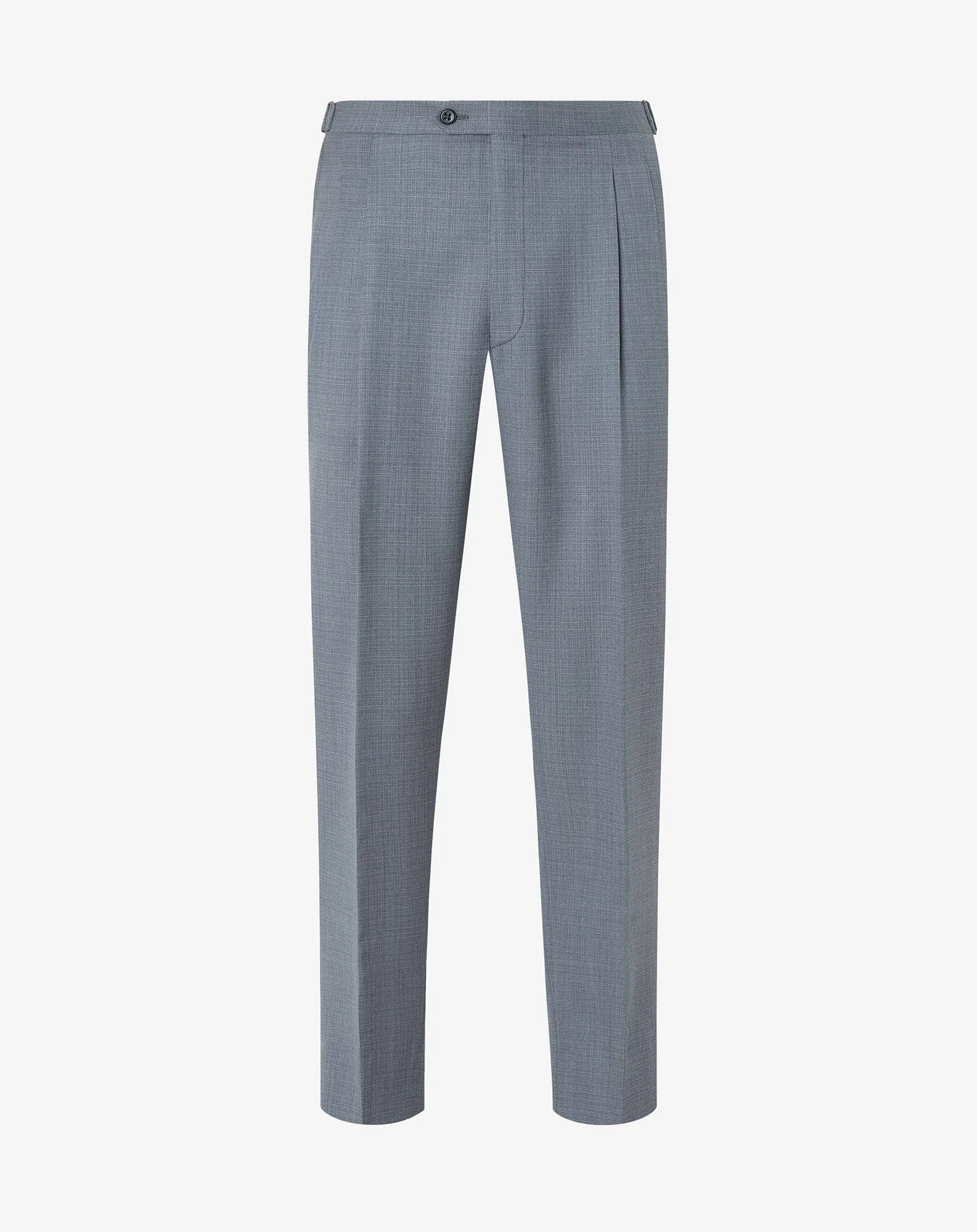 Grey 2-pleat pure 120's wool trousers - 1
