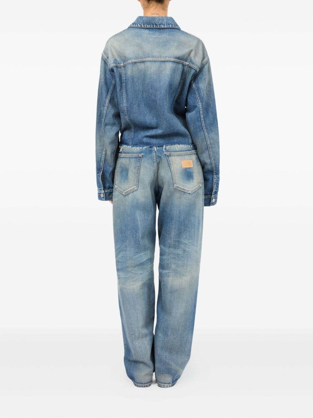 belted denim jacket - 4