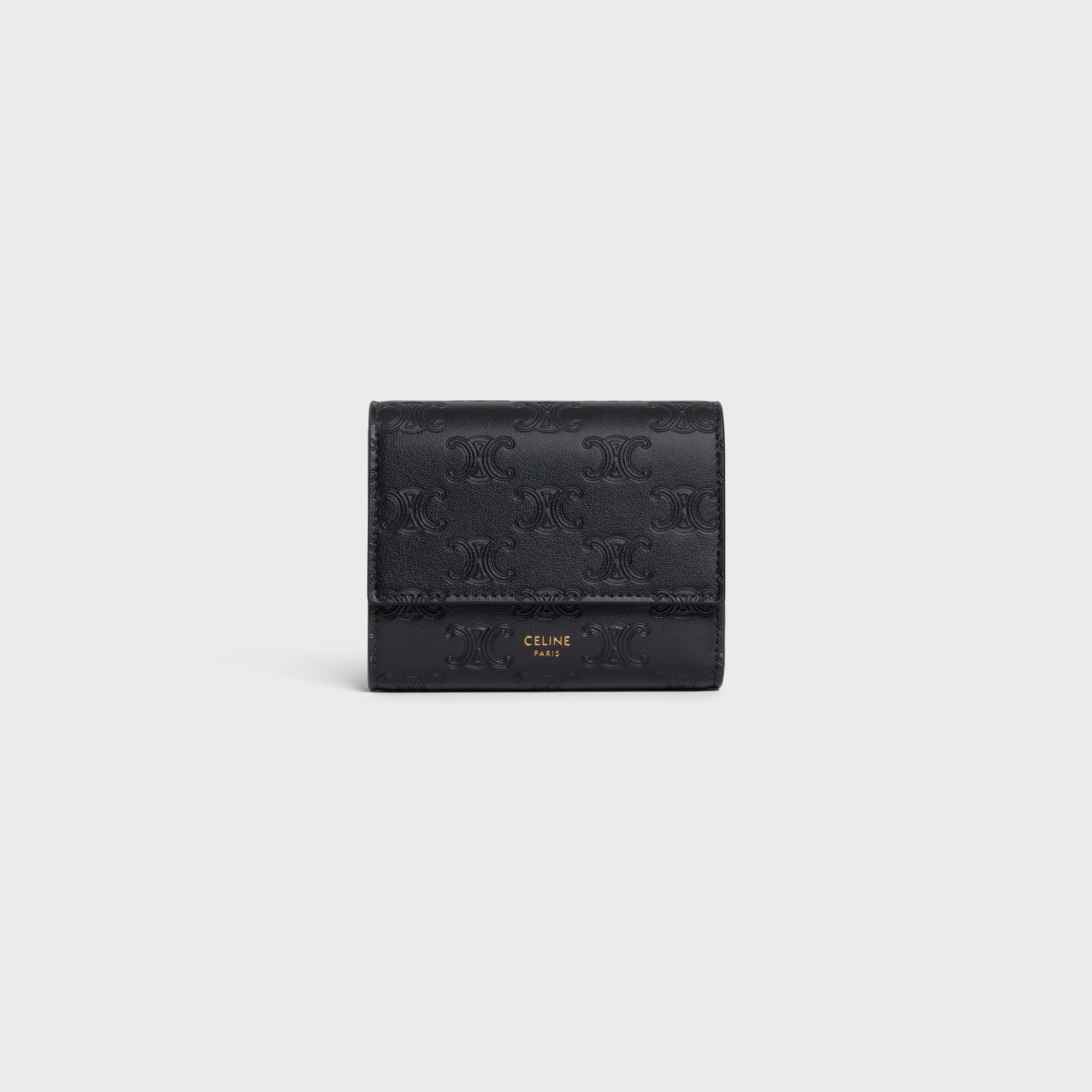 Small trifold wallet in Embossed smooth calfskin - 1