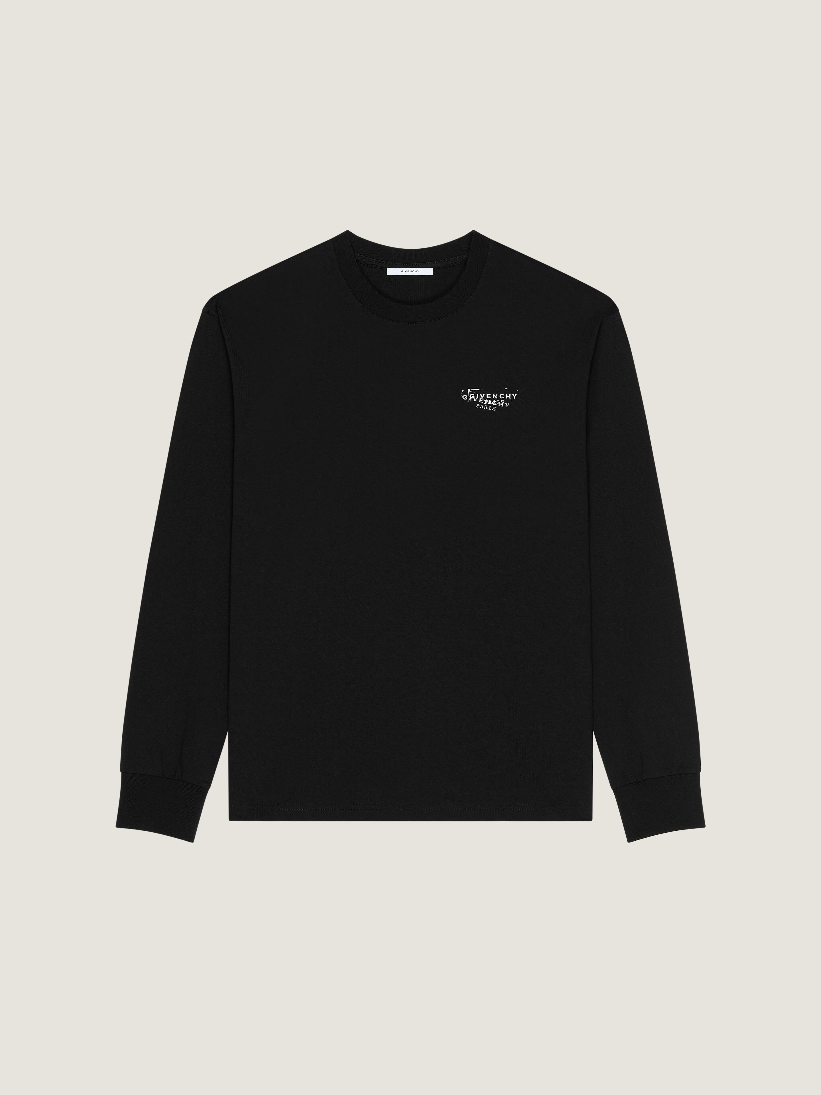 T-SHIRT IN COTTON WITH GIVENCHY STAMP PRINT - 1