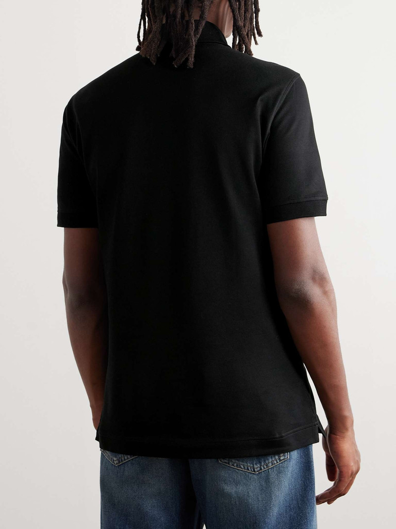 Logo-Embroidered Cotton-Piqué and Twill Polo Shirt 3