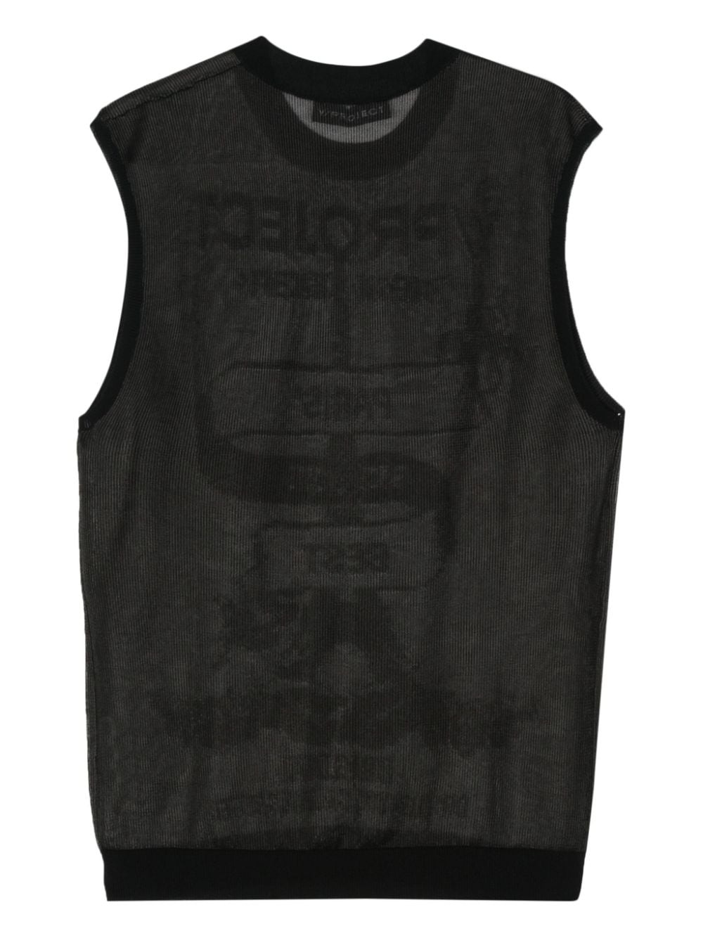 semi-sheer sleeveless jumper - 2