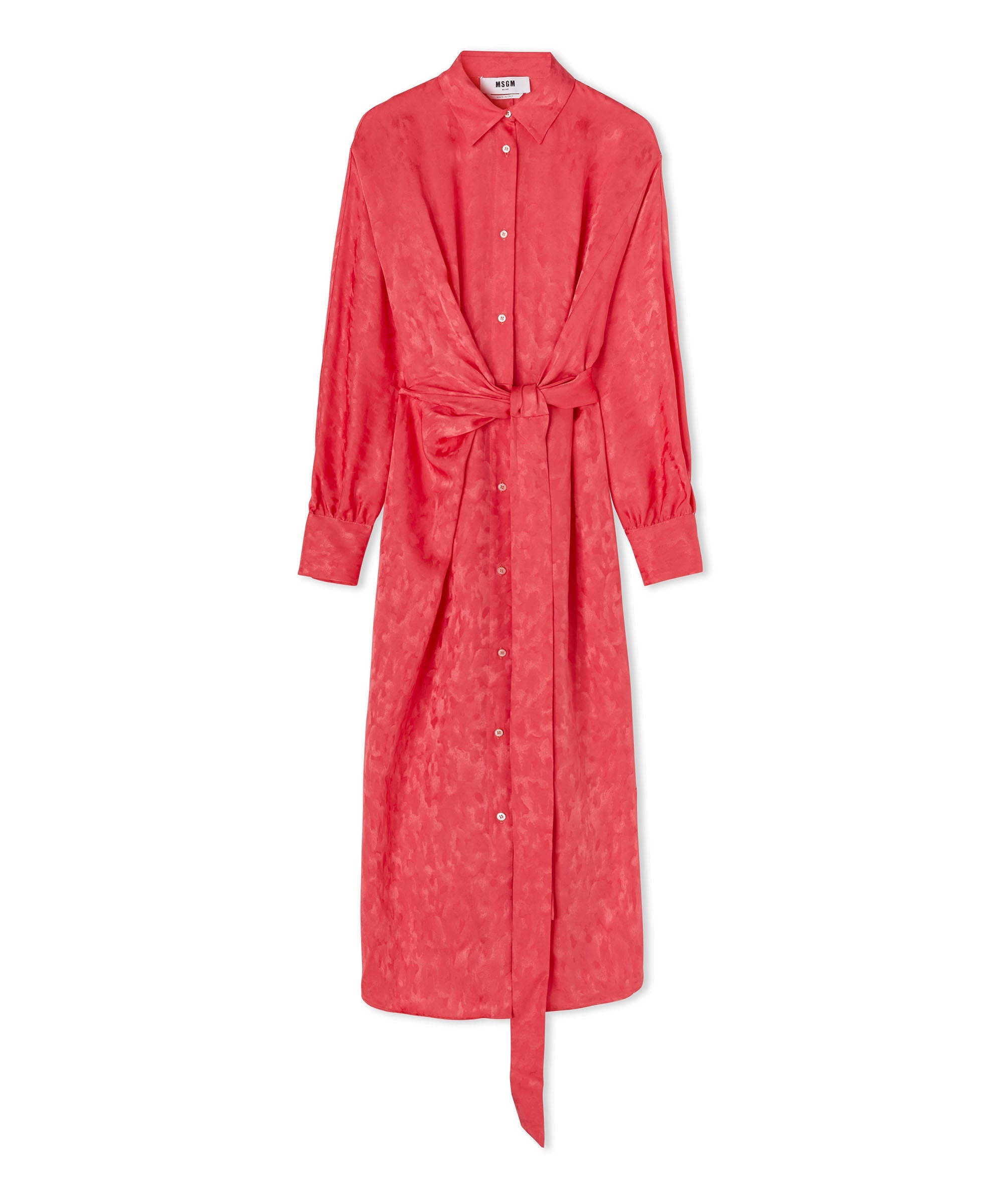 Viscose satin chemisier midi dress - 3