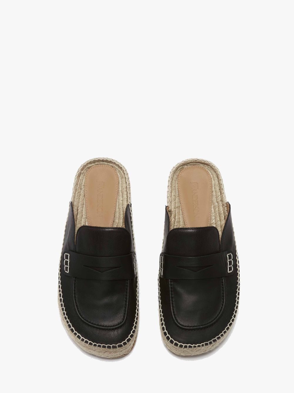 LEATHER ESPADRILLE LOAFER MULES - 4