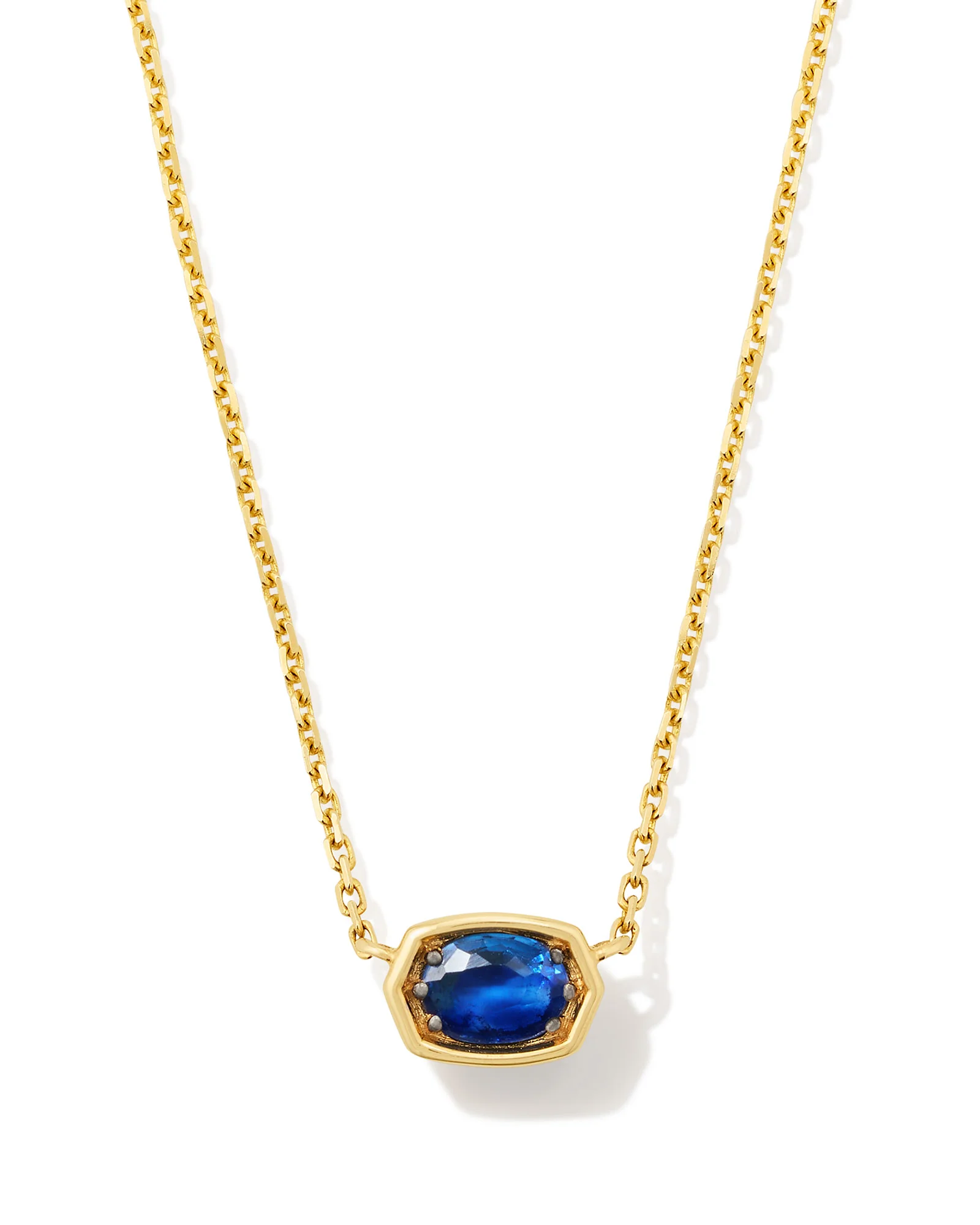 Marisa 14k Yellow Gold September Oval Solitaire Pendant Necklace - 1